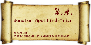 Wendler Apollinária névjegykártya